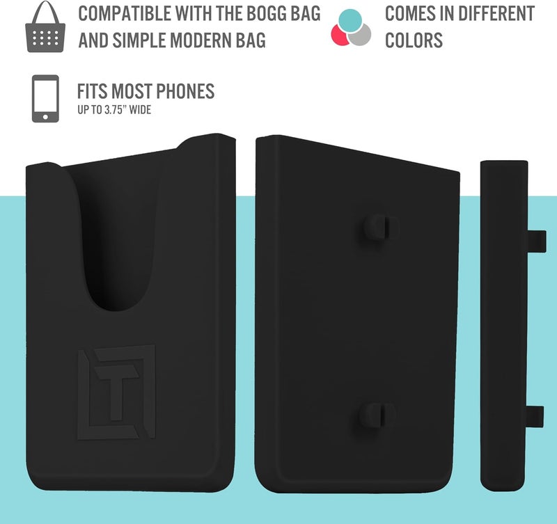 Tributary Brands - Black Phone Holder for Bogg Bag and Simple Modern Bag - Made of Silicone and Fits All Phone Sizes - Image 4